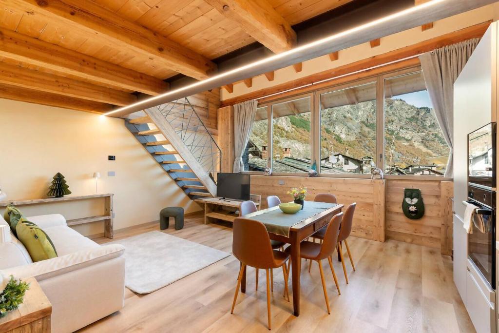 Χώρος καθιστικού στο Godioz Suites - Aosta Valley