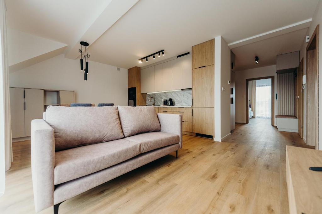 Kuchyň nebo kuchyňský kout v ubytování Apartamenty Zaczernie