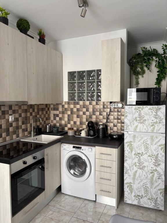 Kuchyň nebo kuchyňský kout v ubytování Domus Philippou Tsimiski II, center of Thessaloniki