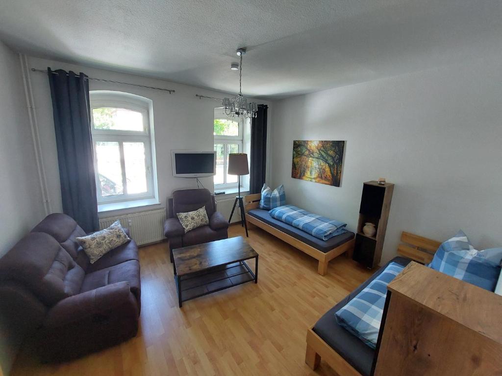 Χώρος καθιστικού στο Monteurs- und Mietwohnung - Wohlfühlen am Tagesende