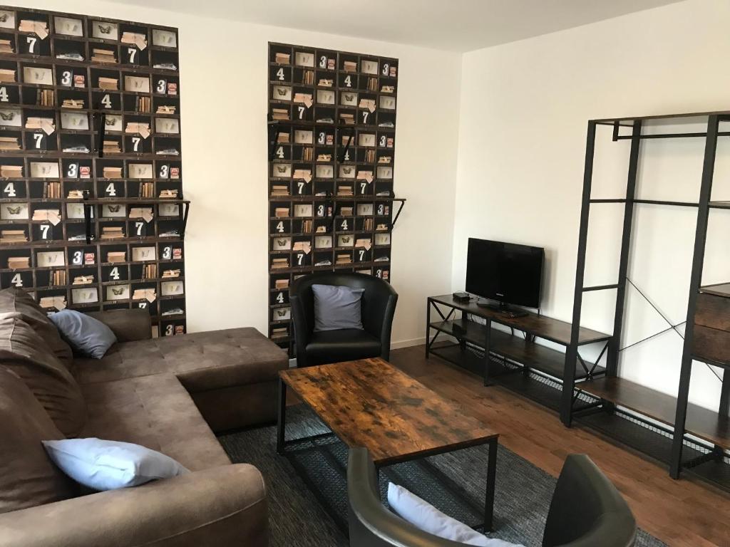 Istumisnurk majutusasutuses Mikra Homes24 in Meerane