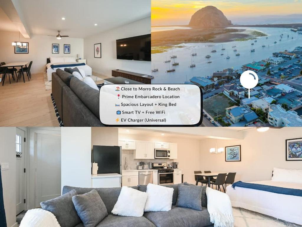 TV a/nebo společenská místnost v ubytování Harbor Retreat EV Charger King Walk to Rock