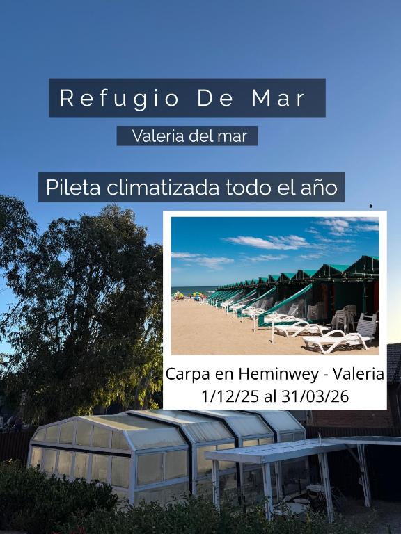 a collage of two pictures of a photo of a beach at Refugio De Mar in Valeria del Mar