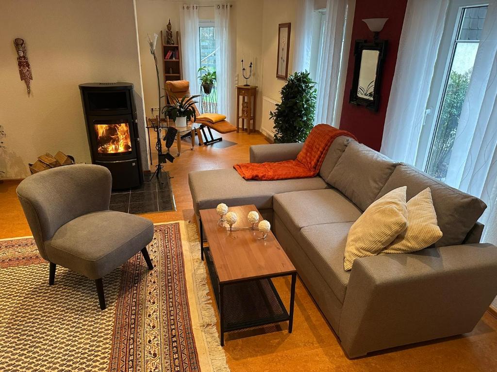 Гостиная зона в Ferienwohnung Riva