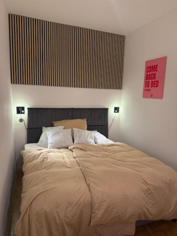 Postel nebo postele na pokoji v ubytování Stylish Studio in Linz Old Town Cozy & Central