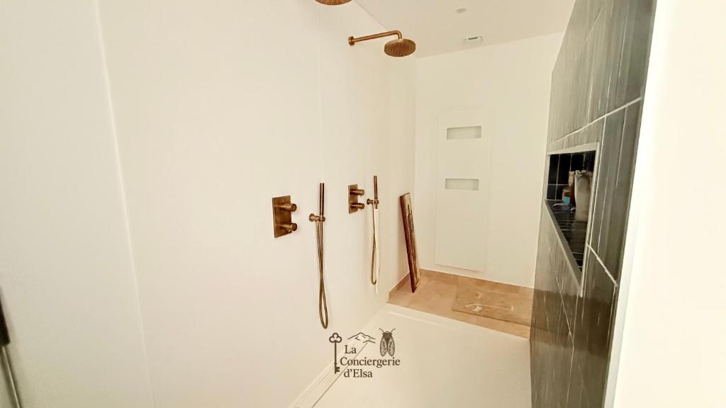 bagno con doccia e soffione di La Chambre du Soleil a Arles