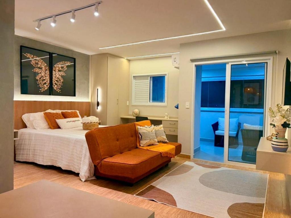 En eller flere senge i et værelse på Studio Red 3 - Sorocaba