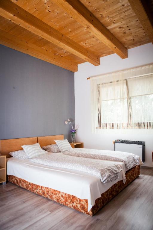 Postel nebo postele na pokoji v ubytování Lesní Penzion Vranov
