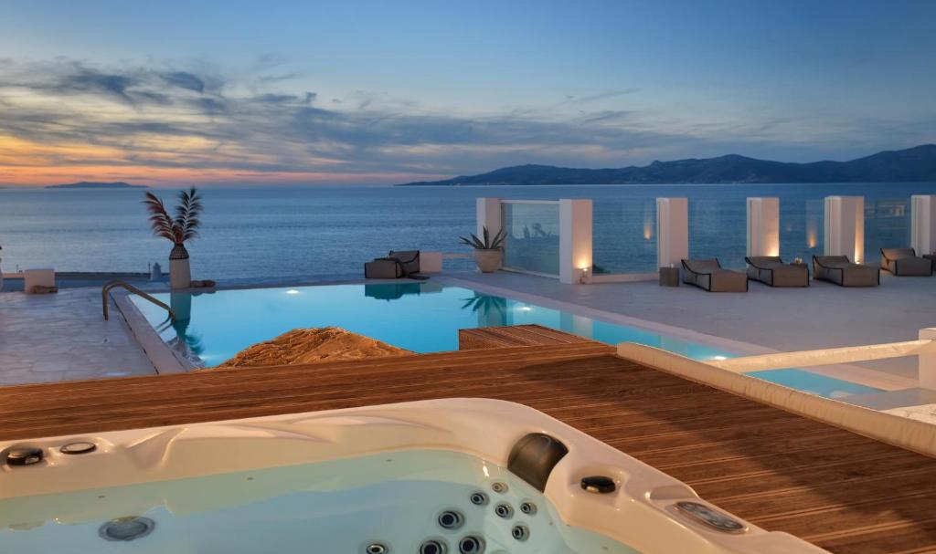 Villa Aegean Soul pool-sunset-hot tub by Calypso Sunset Villas