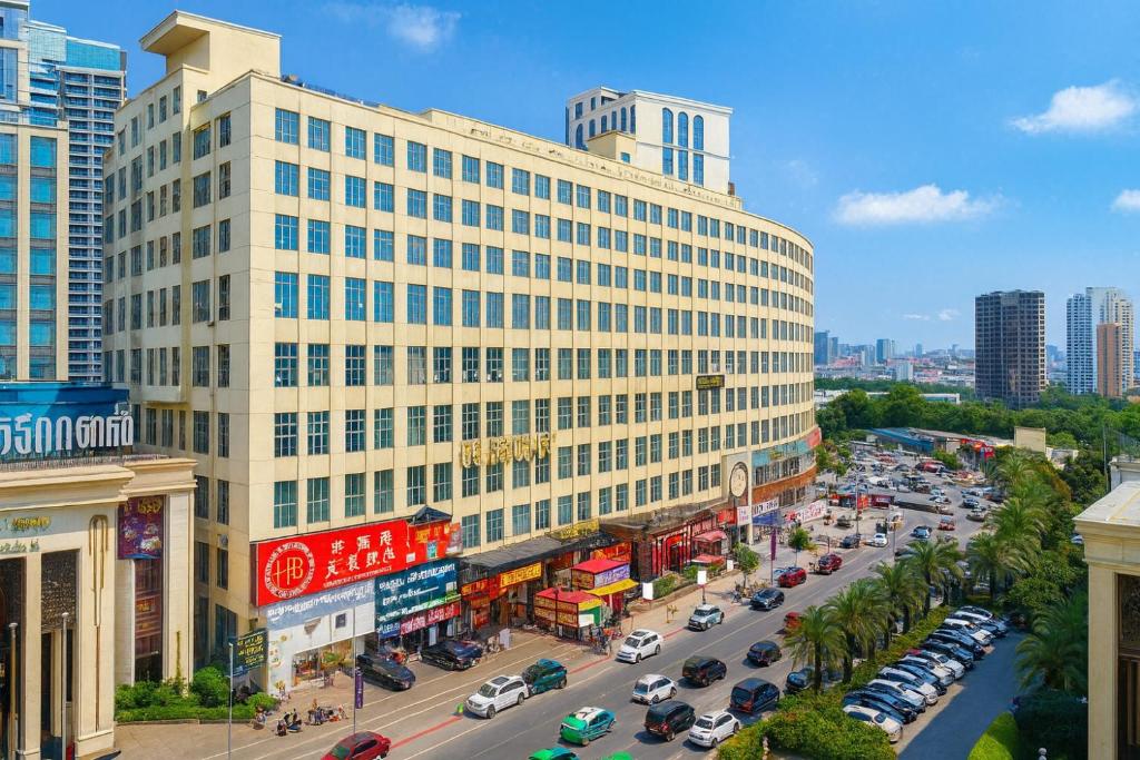 Nespecifikovaný výhled na destinaci Sihanoukville nebo výhled na město při pohledu z hotelu