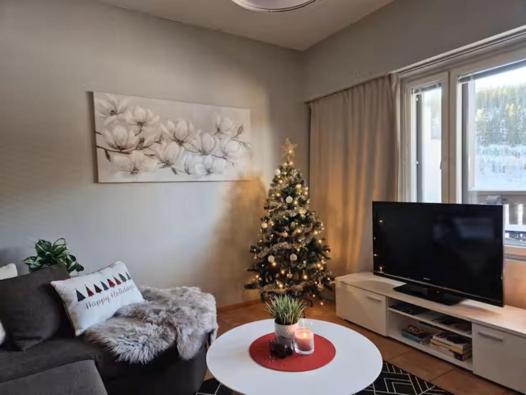 TV a/nebo společenská místnost v ubytování Tahko Apartment Kehtola, Tahkovuori