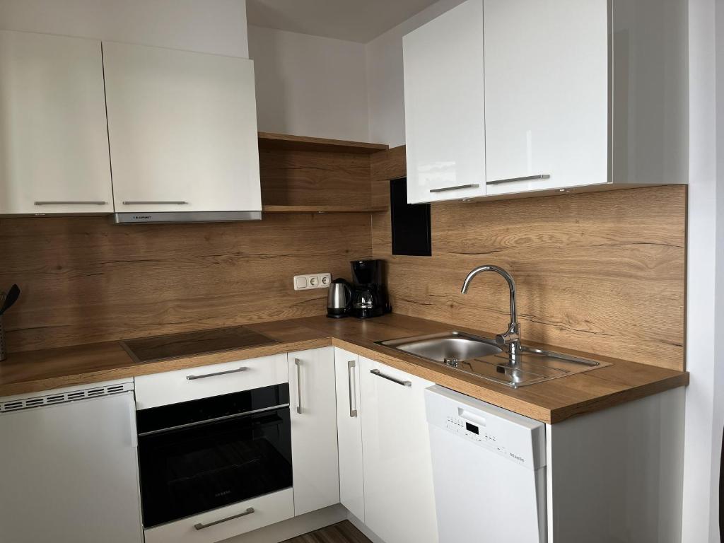 Η κουζίνα ή μικρή κουζίνα στο Appartement 16 - Haus Voglreiter