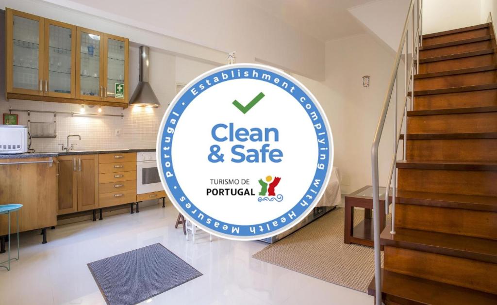 a sign for a clean and safe kitchen in a kitchen at B34 - Central Townhouse in Lagos in Lagos