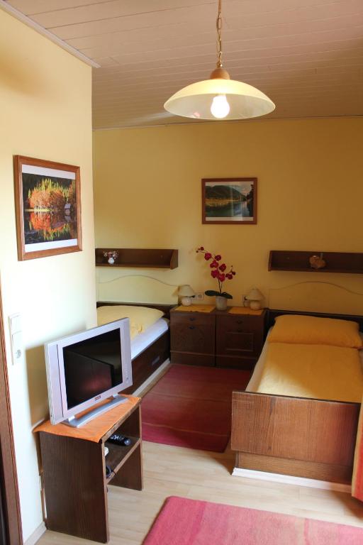 TV a/nebo společenská místnost v ubytování Hotel Pension Stadlhuber Aktivpark Kremsmünster