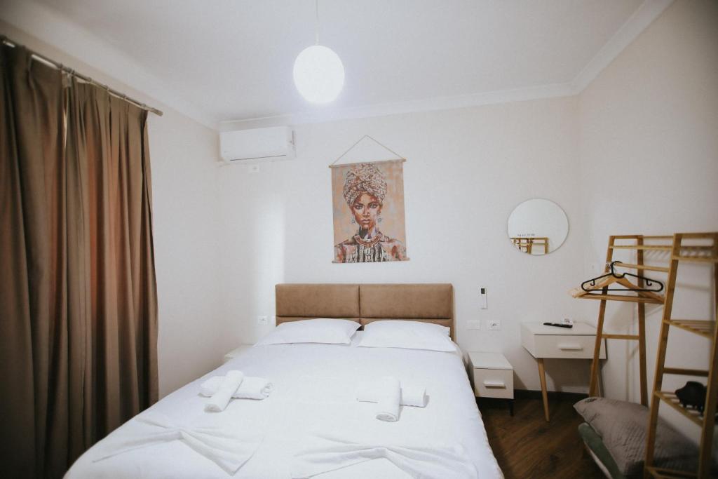 Postel nebo postele na pokoji v ubytování Villa Reve de Tirana