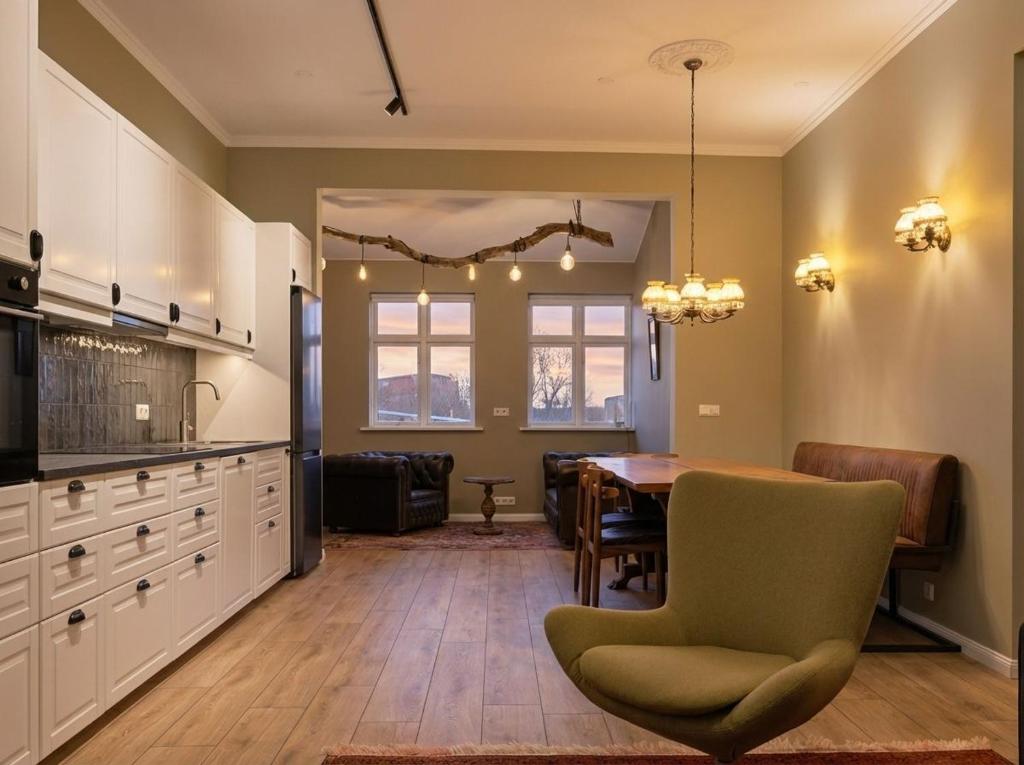 Kuchyň nebo kuchyňský kout v ubytování Sjávargata Villa