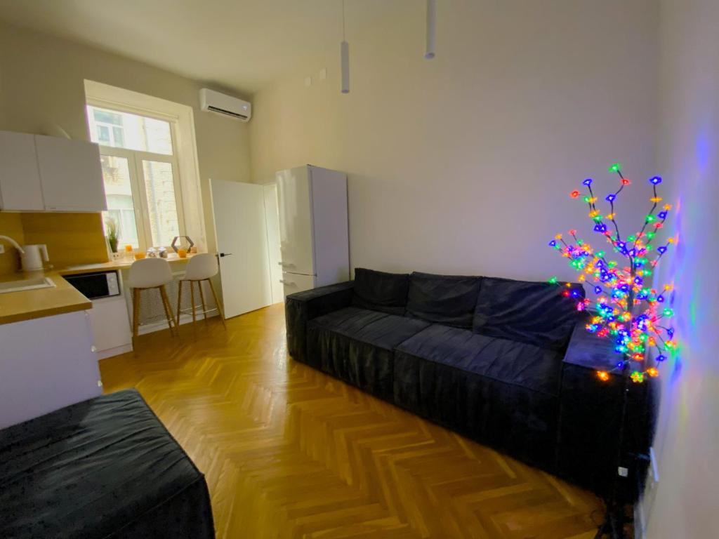 Et opholdsområde på Kyiv Scandi Apartment