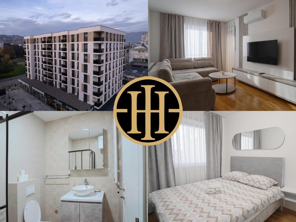 TV a/nebo společenská místnost v ubytování Hedonist Garden Luxury Apartments