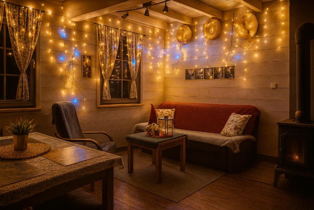 Posezení v ubytování Swieta na kaszubach, Domek pod Kapeluszem sauna , opcja balii,kuligi,stok Koszałkowo