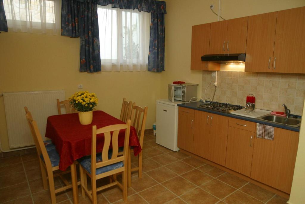 Kuchyňa alebo kuchynka v ubytovaní Afrodité Apartmanok