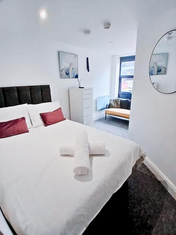 Ένα ή περισσότερα κρεβάτια σε δωμάτιο στο Flat 2 - Eign St Hereford