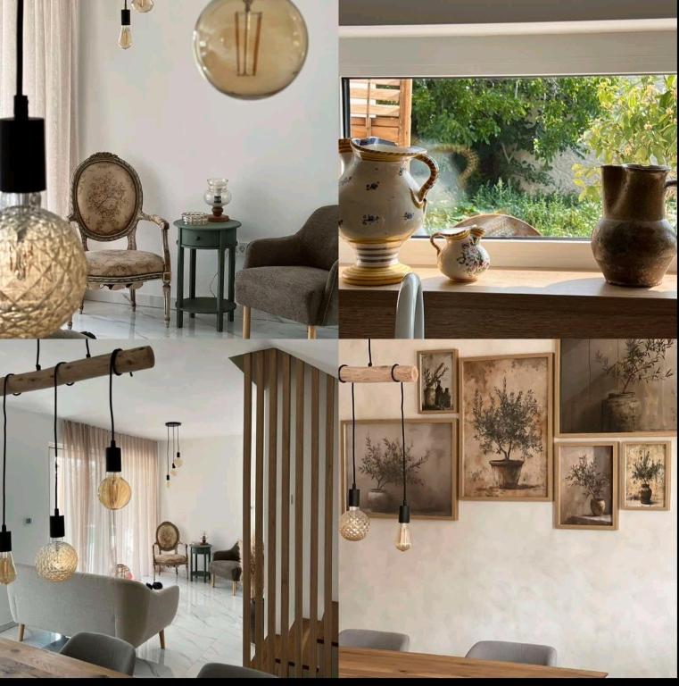 a collage of pictures of a living room at Guest house Noemi in Marčana
