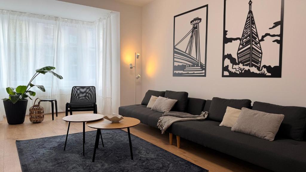 Et opholdsområde på Luxury Downtown Apartment Bratislava