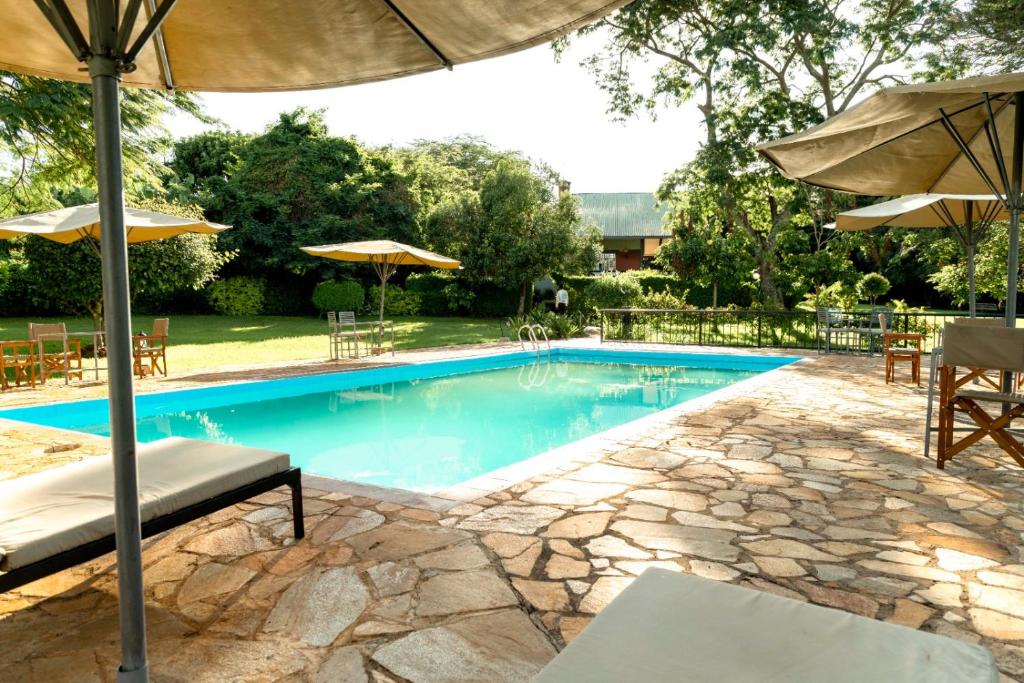 Bazén v ubytování Olea Farm Lodge nebo v jeho okolí