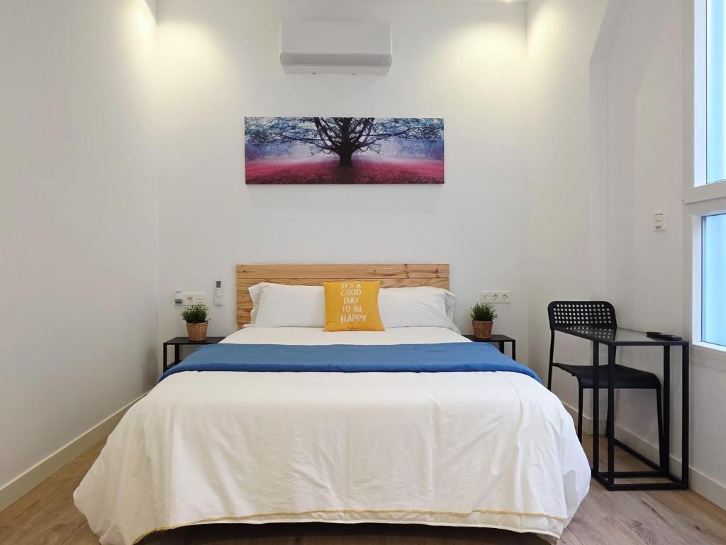 Postel nebo postele na pokoji v ubytování Bilbao ROOMS & KITCHEN Altube