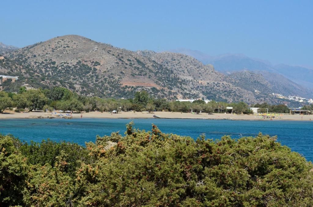 a view of a beach with mountains in the background at Anny's Homes in Kountoura Selino