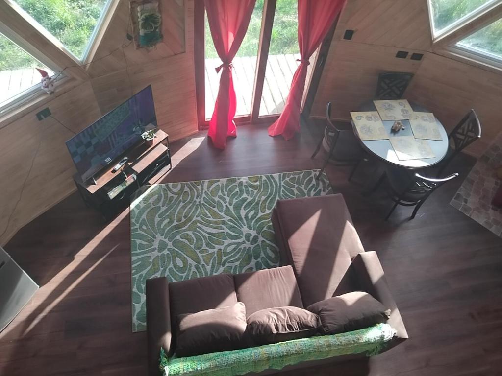 Χώρος καθιστικού στο Domo rústico Puacura Castro- Dalcahue