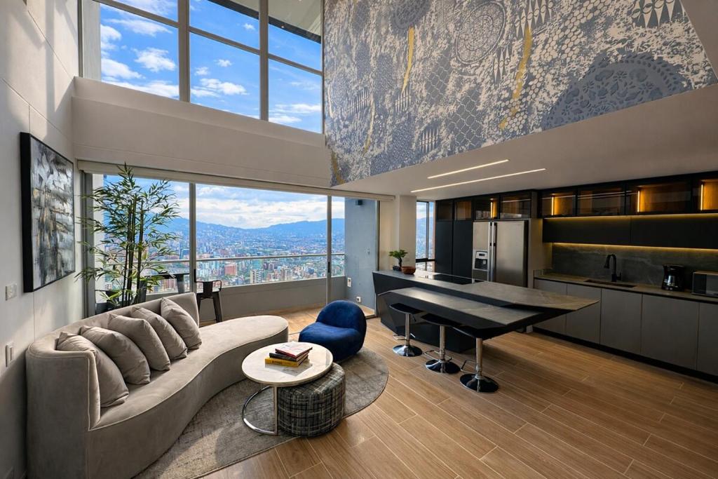 Industrial Penthouse: Luxury & Color Pops | Trends