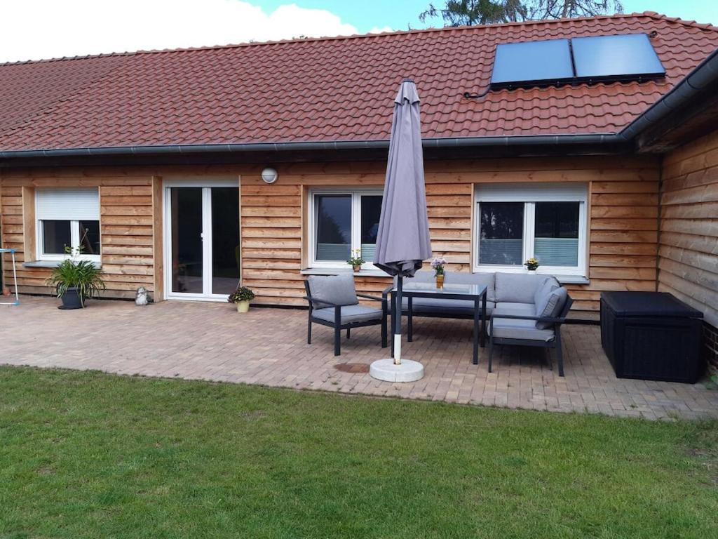 Bygningen som feriehuset ligger i