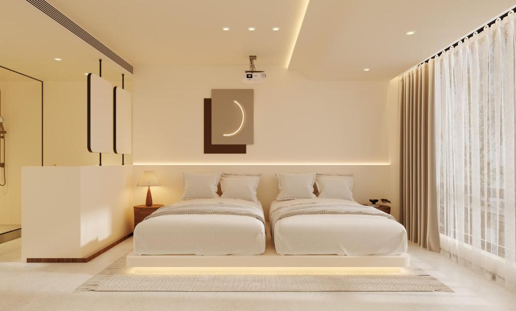 Postel nebo postele na pokoji v ubytování THAT MAY Hotel-Private Travel Guide & Cultural Exchange by Li River and Rock Climbing