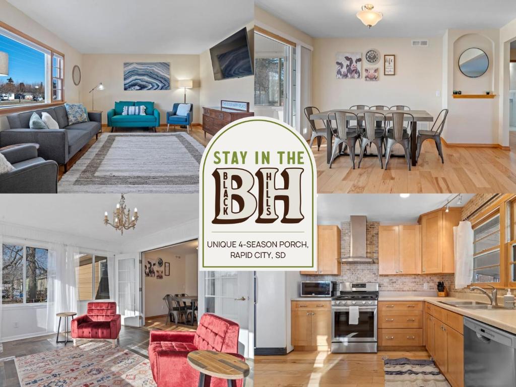 Nhà bếp/bếp nhỏ tại Unique 4 Season Porch 6 Queen Beds HUGE Space