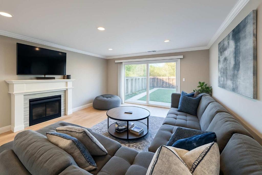 Et opholdsområde på Marbella Lane - Seaside Retreat Laundry P