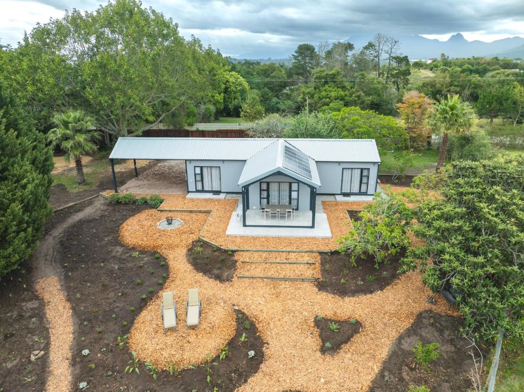 an overhead view of a house with a garden at Essea House in Wilderness