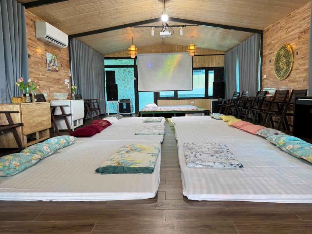 Ένα ή περισσότερα κρεβάτια σε δωμάτιο στο Viên Nam Xanh Homestay