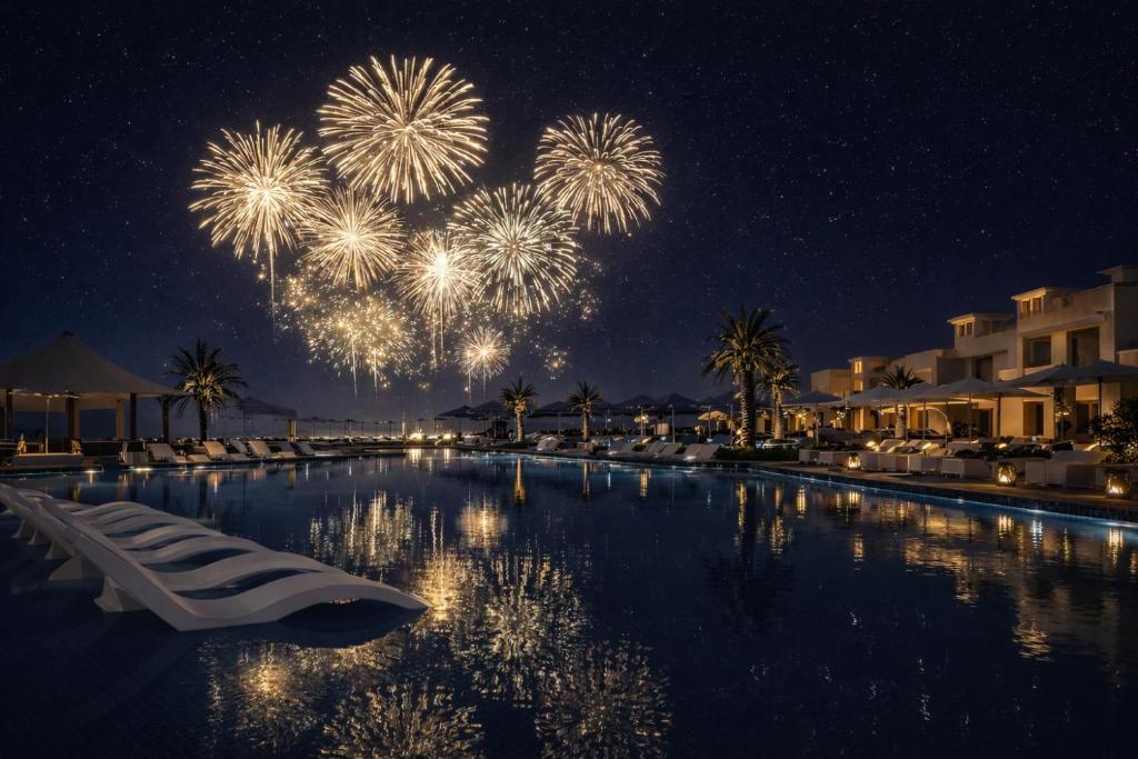 Swimmingpoolen hos eller tæt på Sofitel Al Hamra Beach Resort