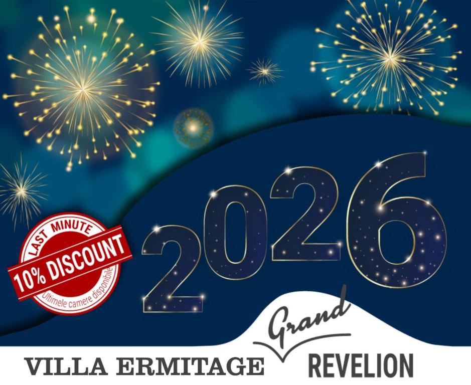 a fireworks display with a winner sign and a guarantee at Villa Ermitage in Buşteni