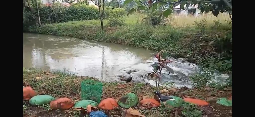Výhled na řeku, která protéká v blízkosti prázdninového domu