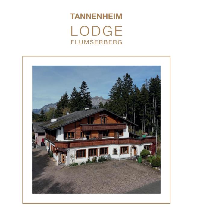 a picture of a house with the words mansion lodge thunderride at Tannenheim Lodge Flumserberg in Flumserberg