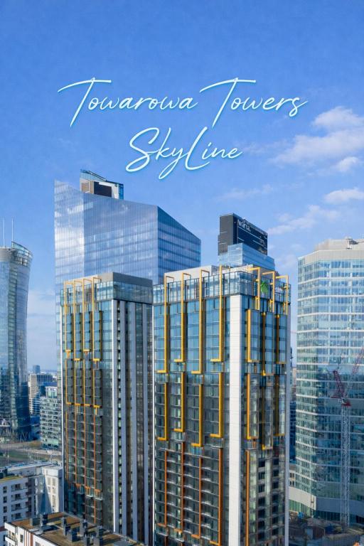 a group of tall buildings in a city at Towarowa Towers SkyLine in Warsaw