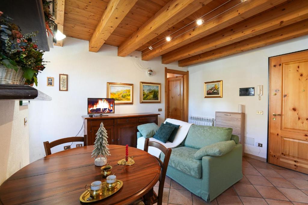 Posezení v ubytování Gressoney House