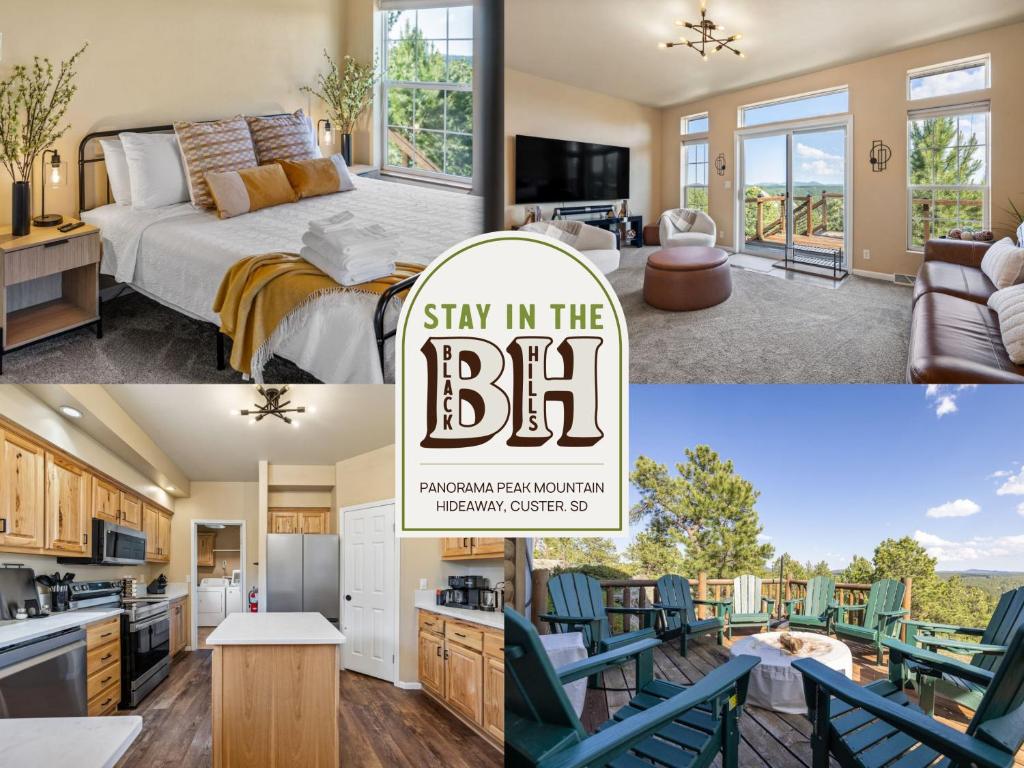 Kuchyň nebo kuchyňský kout v ubytování Panorama Peak Mountain Hideaway