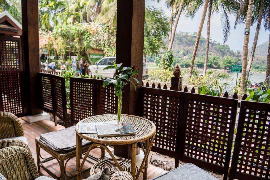 Superior Room Sitting Area overlooking the Mekong
