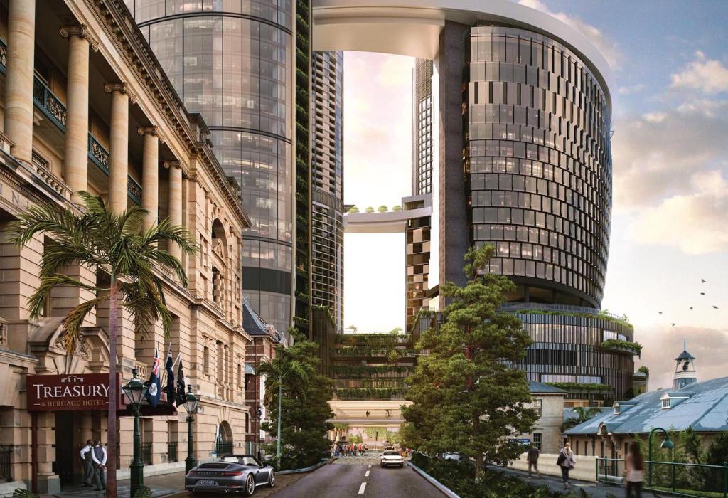 Udsigt til Brisbane eller udsigt til byen taget fra lejligheden