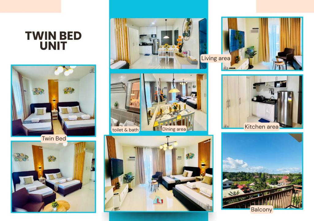 a collage of different pictures of a living room at Camella Manors Verdant Condominium at Puerto Princesa Palawan near Airport- B2 5DiamondA in Puerto Princesa City