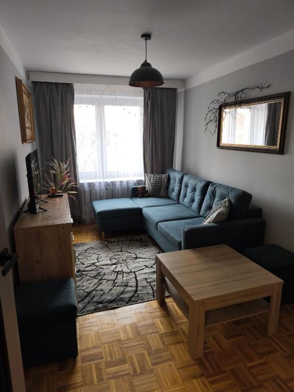 Χώρος καθιστικού στο Przytulne mieszkanie Szopena