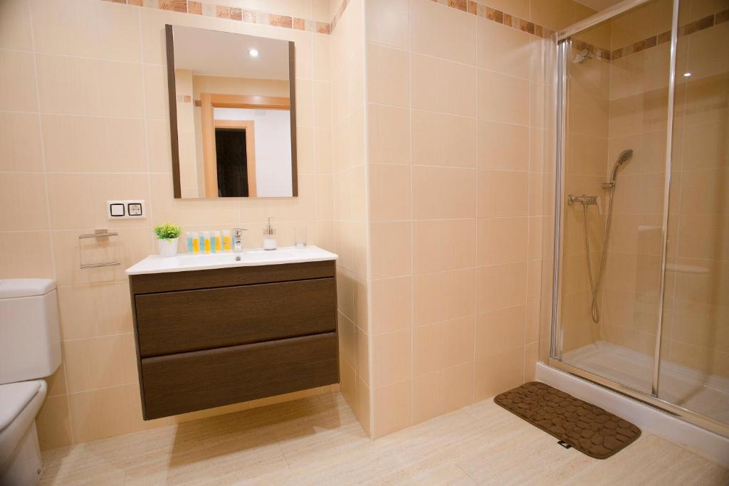 Koupelna v ubytování Apartamentos Amaiur 2